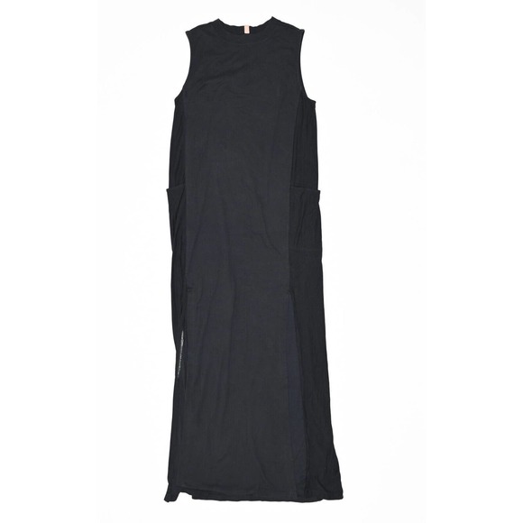 LUNYA Dresses & Skirts - LUNYA Black Cool Panel Pocketed Side Slit Lounge Maxi Dress